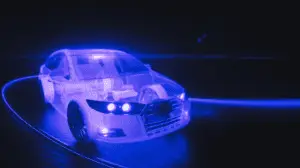 A glowing car