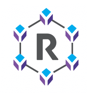 A blue and purple logo with the letter r representing a business integration.