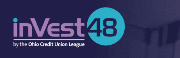 Invest 48 logo in purple color with a blue background