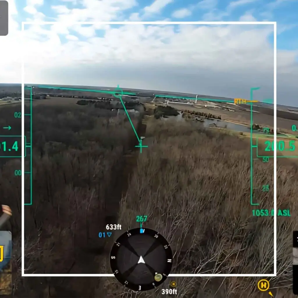 Drone view of rural landscape.