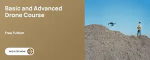 Drone course advertisement with free tuition.